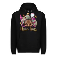Black Hair Boss Afro Messy Bun With Money Bbs Premium Hoodie - BundleAndBundleShop