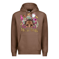 Chestnut Hair Boss Afro Messy Bun With Money Bbs Premium Hoodie - BundleAndBundleShop