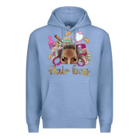 Colony Blue Hair Boss Afro Messy Bun With Money Bbs Premium Hoodie - BundleAndBundleShop