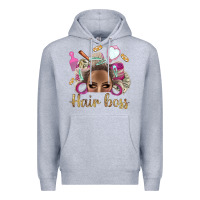 Heather Grey Hair Boss Afro Messy Bun With Money Bbs Premium Hoodie - BundleAndBundleShop