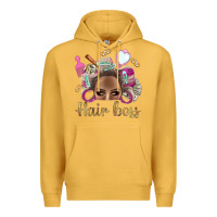 Mustard Hair Boss Afro Messy Bun With Money Bbs Premium Hoodie - BundleAndBundleShop