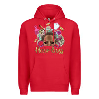 Red Hair Boss Afro Messy Bun With Money Bbs Premium Hoodie - BundleAndBundleShop