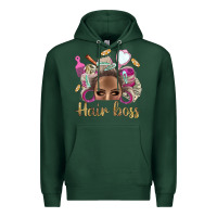 Sports Green Hair Boss Afro Messy Bun With Money Bbs Premium Hoodie - BundleAndBundleShop