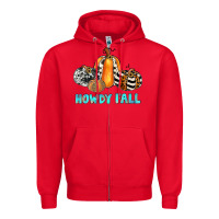 Red howdy fall Zipper Hoodie - JahusDesignShop