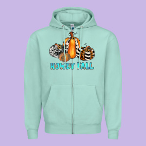 Howdy Fall Zipper Hoodie Designed By Jahusdesignshop