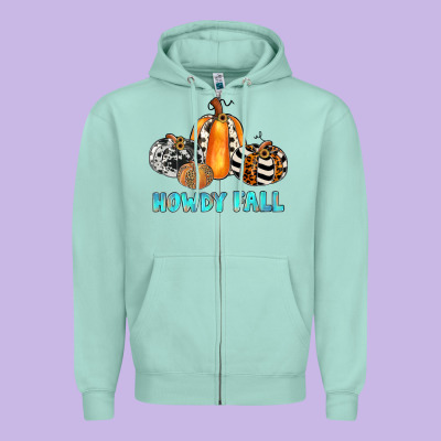 Howdy Fall Zipper Hoodie Designed By Jahusdesignshop