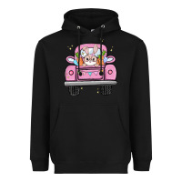 Black easter bunny and truck Heavyweight Hoodie - MaliasSmallBusiness