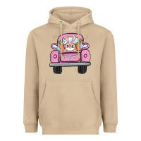 Mushroom easter bunny and truck Heavyweight Hoodie - MaliasSmallBusiness