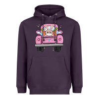 Plum easter bunny and truck Heavyweight Hoodie - MaliasSmallBusiness
