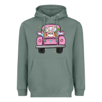Sage easter bunny and truck Heavyweight Hoodie - MaliasSmallBusiness