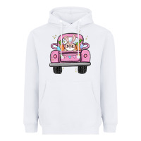White easter bunny and truck Heavyweight Hoodie - MaliasSmallBusiness