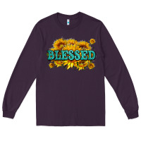 Plum glitter blessed with sunflowers Long Sleeve Tee - AdoDesignShop