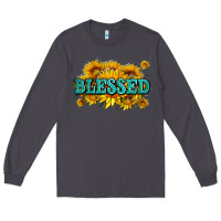 Smoke glitter blessed with sunflowers Long Sleeve Tee - AdoDesignShop