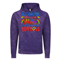 Cloud Purple be careful who you hate it could  be someone you l Vintage Hoodie - texasbilliewilder