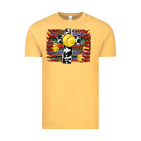 Vintage Mustard softball cross serape leopard background Vintage Tee - RanaPortraitStore