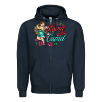 Navy stupid cupid Zipper Hoodie - AdoDesignShop