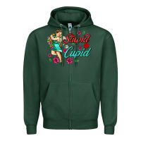 Sports Green stupid cupid Zipper Hoodie - AdoDesignShop