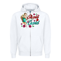 White stupid cupid Zipper Hoodie - AdoDesignShop