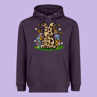 Western Floral Bunny Heavyweight Hoodie Designed By Maliassmallbusiness