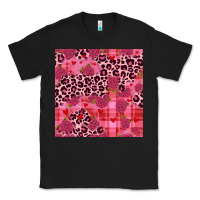Black valentines day roses leopard seamless pattern Classic Tee - JahusDesignShop