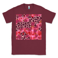 Burgundy valentines day roses leopard seamless pattern Classic Tee - JahusDesignShop