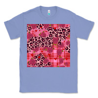 Colony Blue valentines day roses leopard seamless pattern Classic Tee - JahusDesignShop