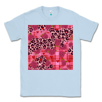 Dusty Blue valentines day roses leopard seamless pattern Classic Tee - JahusDesignShop