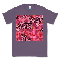 Lavender valentines day roses leopard seamless pattern Classic Tee - JahusDesignShop