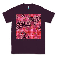 Plum valentines day roses leopard seamless pattern Classic Tee - JahusDesignShop