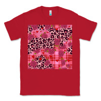 Red valentines day roses leopard seamless pattern Classic Tee - JahusDesignShop
