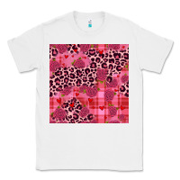 White valentines day roses leopard seamless pattern Classic Tee - JahusDesignShop