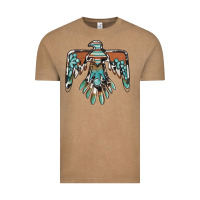 Vintage Coffee thunderbird with gemstone Vintage Tee - BarkalooDesign