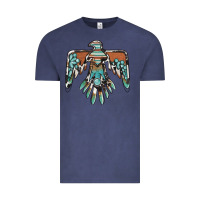 Vintage Denim thunderbird with gemstone Vintage Tee - BarkalooDesign