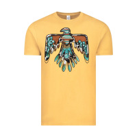Vintage Mustard thunderbird with gemstone Vintage Tee - BarkalooDesign