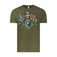 Vintage Olive thunderbird with gemstone Vintage Tee - BarkalooDesign