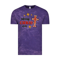 Cloud Purple merry christmas cross Vintage Tee - RanaPortraitStore