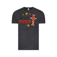 Vintage Black merry christmas cross Vintage Tee - RanaPortraitStore