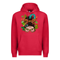 Cardinal Western  Messy Bun With Cactus Premium Hoodie - BundleAndBundleShop
