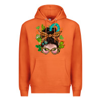 Carrot Western  Messy Bun With Cactus Premium Hoodie - BundleAndBundleShop