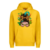 Lemon Western  Messy Bun With Cactus Premium Hoodie - BundleAndBundleShop
