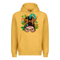 Mustard Western  Messy Bun With Cactus Premium Hoodie - BundleAndBundleShop