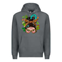 Rock Western  Messy Bun With Cactus Premium Hoodie - BundleAndBundleShop