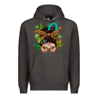 Smoke Western  Messy Bun With Cactus Premium Hoodie - BundleAndBundleShop