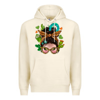 Tofu Western  Messy Bun With Cactus Premium Hoodie - BundleAndBundleShop