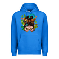 True Royal Western  Messy Bun With Cactus Premium Hoodie - BundleAndBundleShop