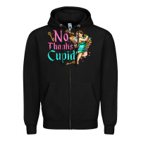 Black no thanks cupid Zipper Hoodie - AdoDesignShop