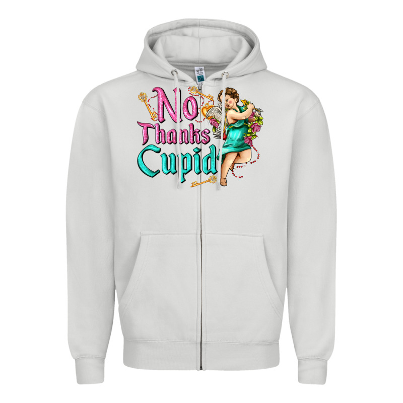 No Thanks Cupid Zipper Hoodie by AdoDesignShop | Teevron