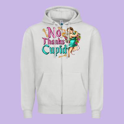 No Thanks Cupid Zipper Hoodie Designed By Adodesignshop