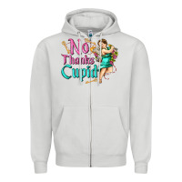 Dove Grey no thanks cupid Zipper Hoodie - AdoDesignShop