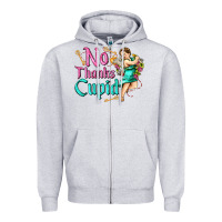 Heather Grey no thanks cupid Zipper Hoodie - AdoDesignShop